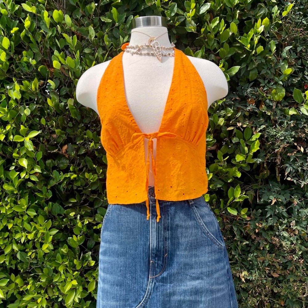Small Orange Halter Top